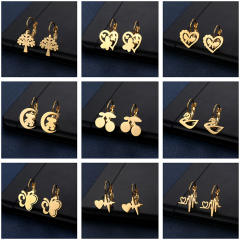 Concise 304 stainless steel earrings