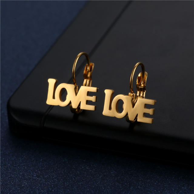 Cute  heart snowflower stainless steel earrings