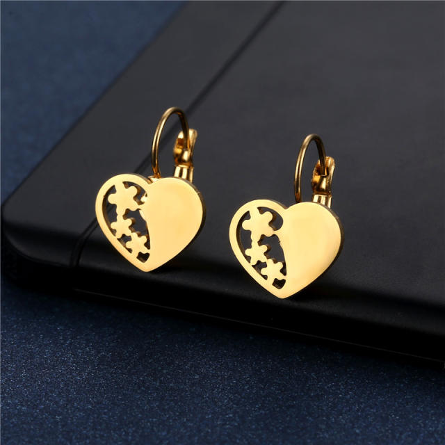 Concise 304 stainless steel earrings