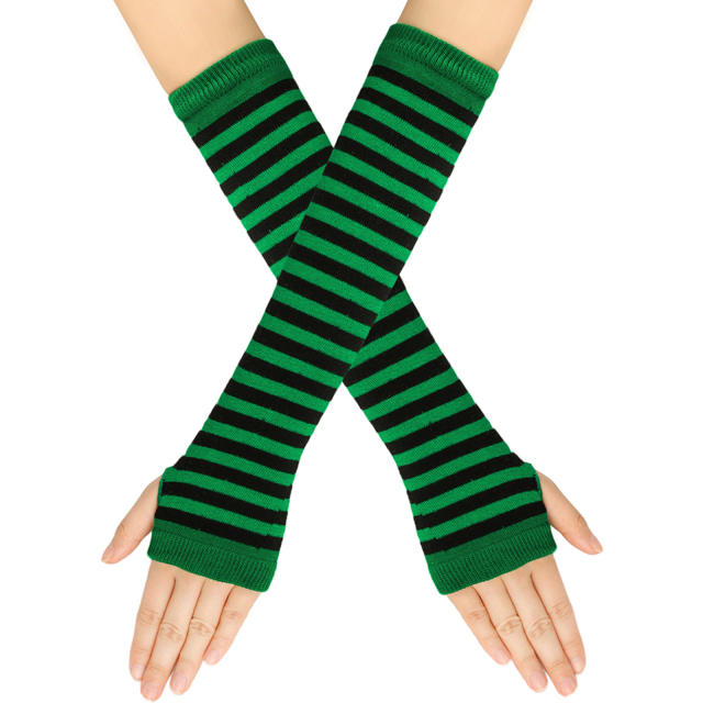 Korean fashion cosplay striped arm warmers