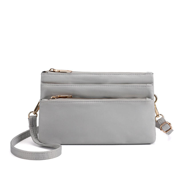 Casual nylon plain color clutch crossbody bag