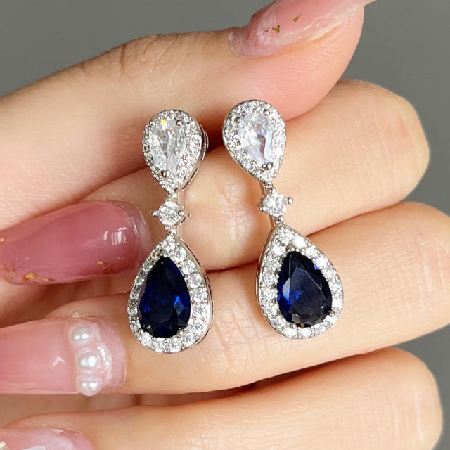 Classic sapphire drop earrings