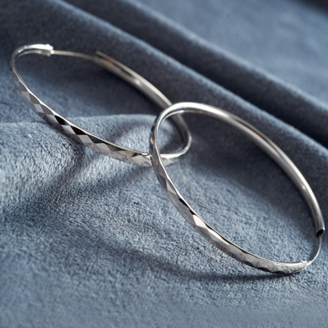 Silver color classic hoop earrings