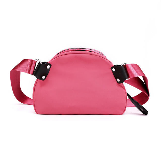 Popular easy match nylon plain color crossbody bag