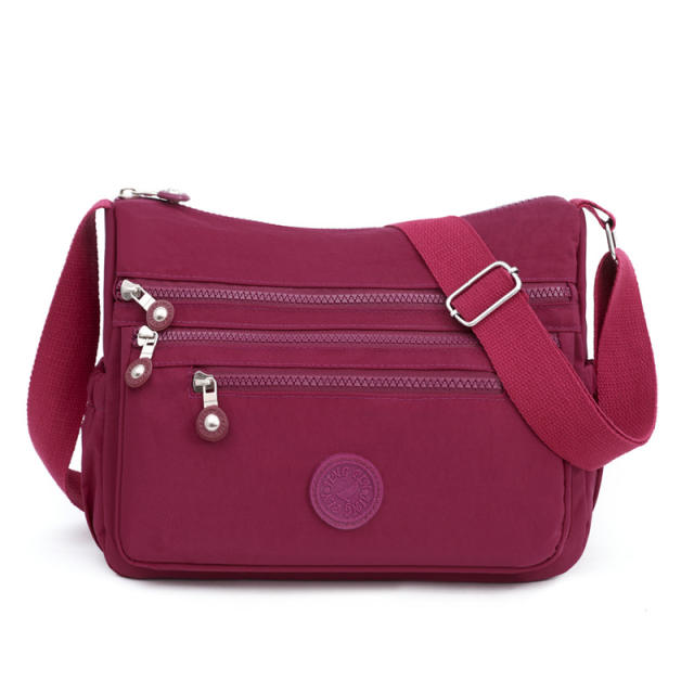 2022 plain color Oxford zipper crossbody bag