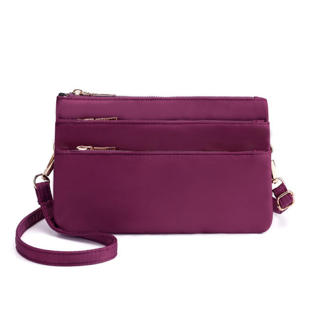 Casual nylon plain color clutch crossbody bag