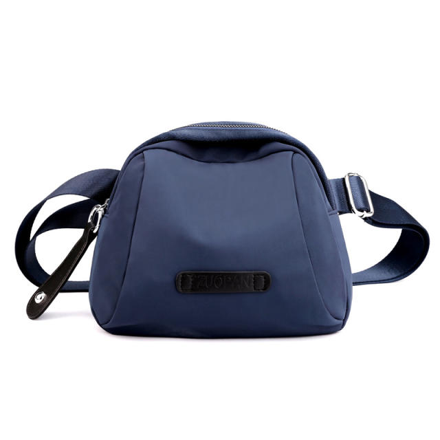 Popular easy match nylon plain color crossbody bag