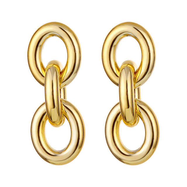 Geometric chain metal earrings
