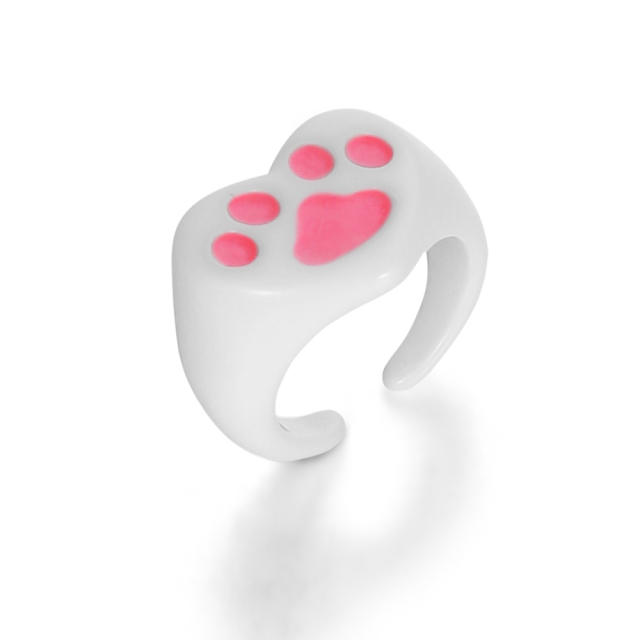 Cartoon resin frog rings humor rings