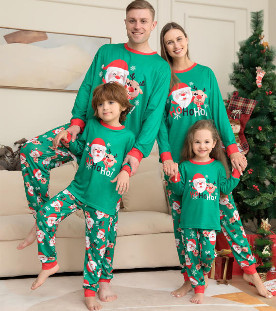 2022 green color series christmas pajamas