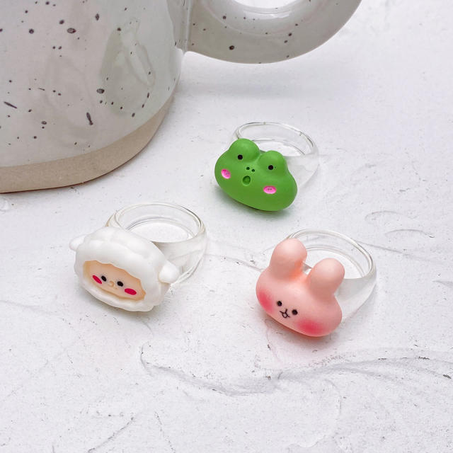 Cartoon animal bear sheep elephant transparent humor rings