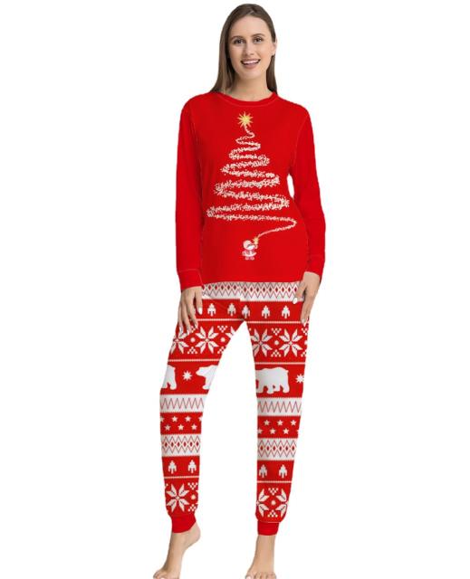 Christmas tree printing pajamas family matching pajamas