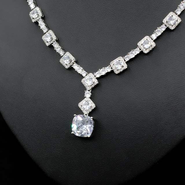 Vintage colorful cubic zircon diamond necklace set