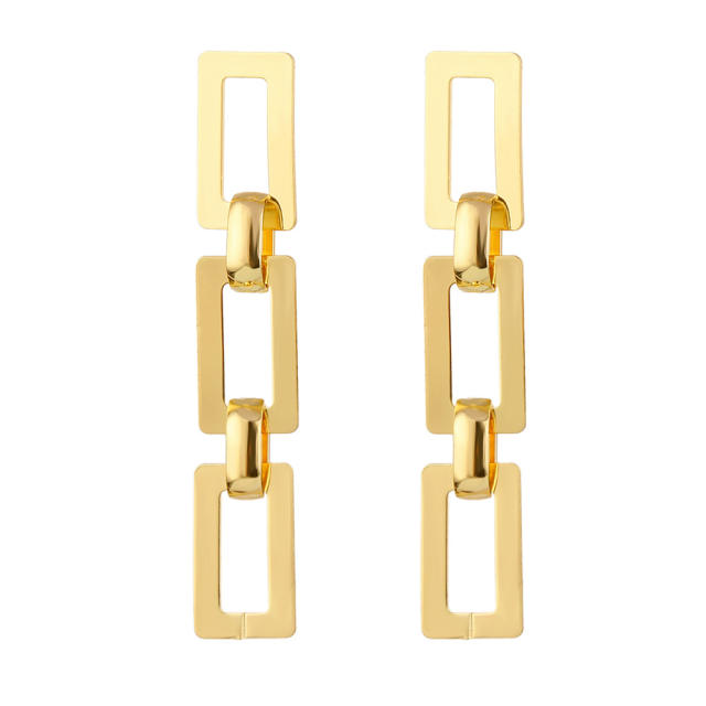 Geometric chain metal earrings