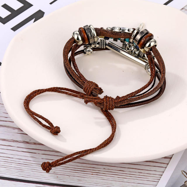 Creative PU leather men bracelet
