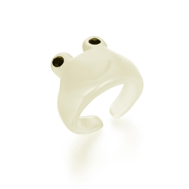 Cartoon resin frog rings humor rings