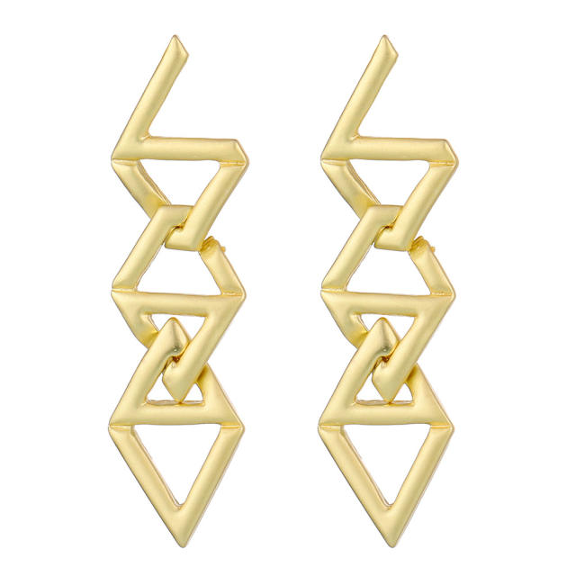 Geometric chain metal earrings