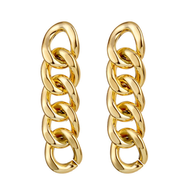 Geometric chain metal earrings