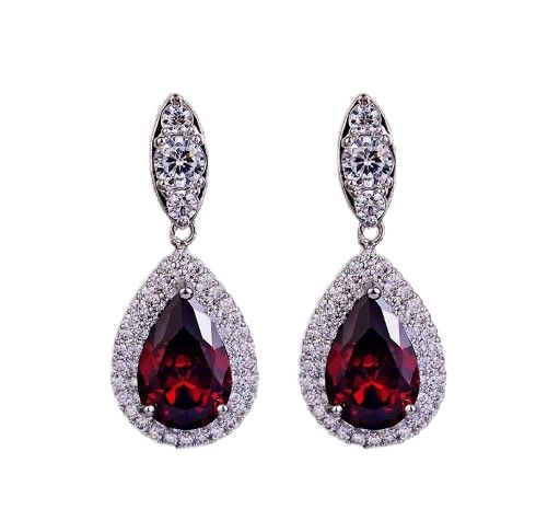 Delicate color cubic zircon drop diamond necklace set