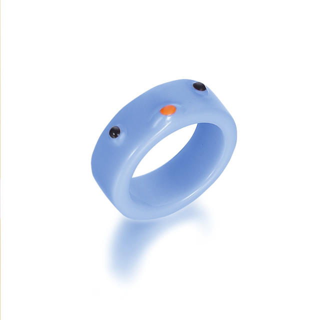 Cartoon resin frog rings humor rings