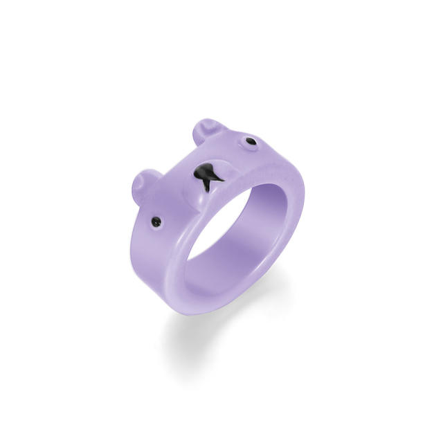 Cartoon resin frog rings humor rings