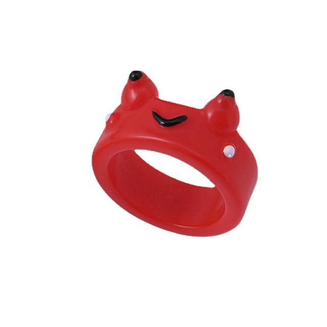 Cartoon resin frog rings humor rings