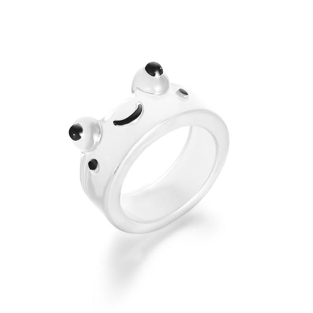 Cartoon resin frog rings humor rings