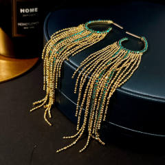 Luxury colorful tassel women earrings
