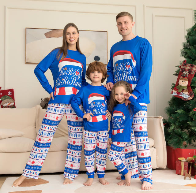 New design blue color christmas pajamas