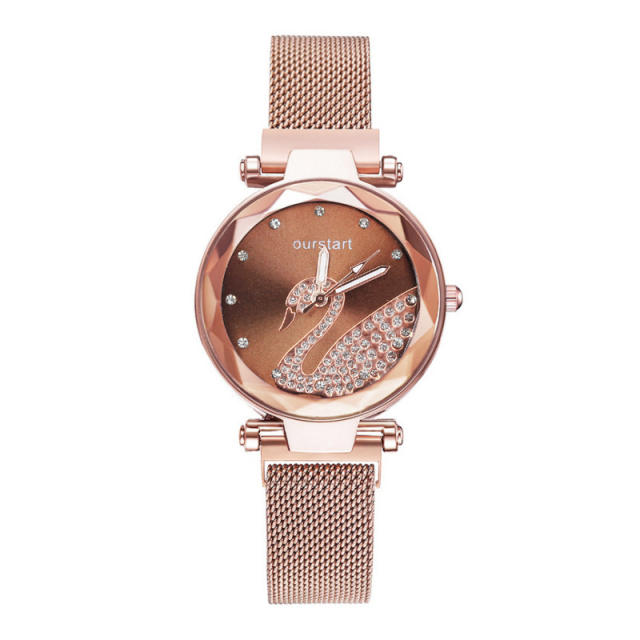 Dimaond swan elegant women watch