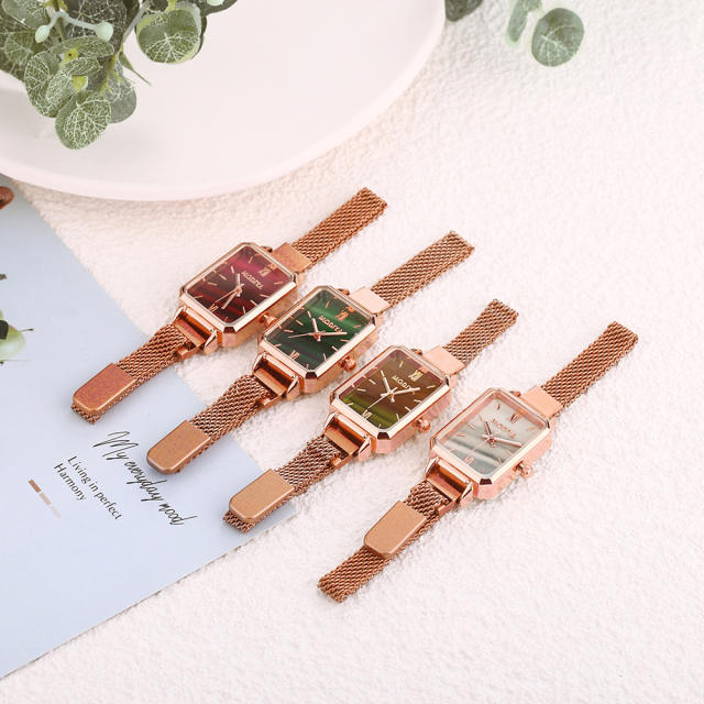 Korean fashion INS easy match metal belt women watch