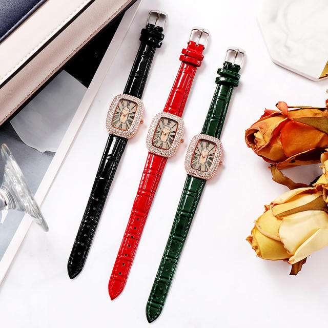 Full of diamond square shape women watch