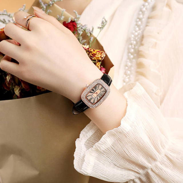 Full of diamond square shape women watch