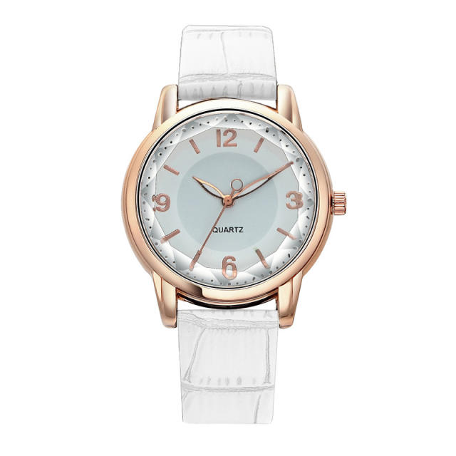 Creative color belt quartz women watch