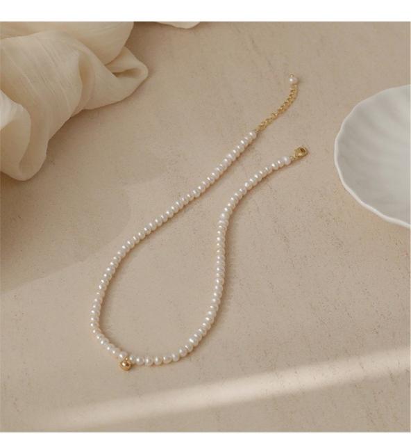 Natural pearl beads choker necklace bracelet