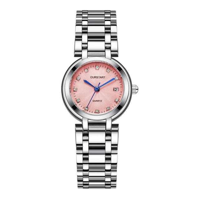 Silver color steel belt women watch