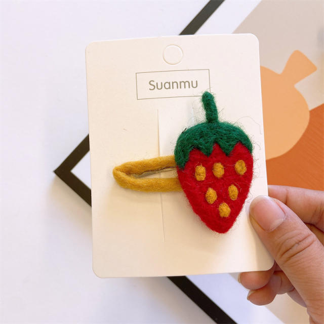 Korean fashion autumn design fruit snap hair clips for kids