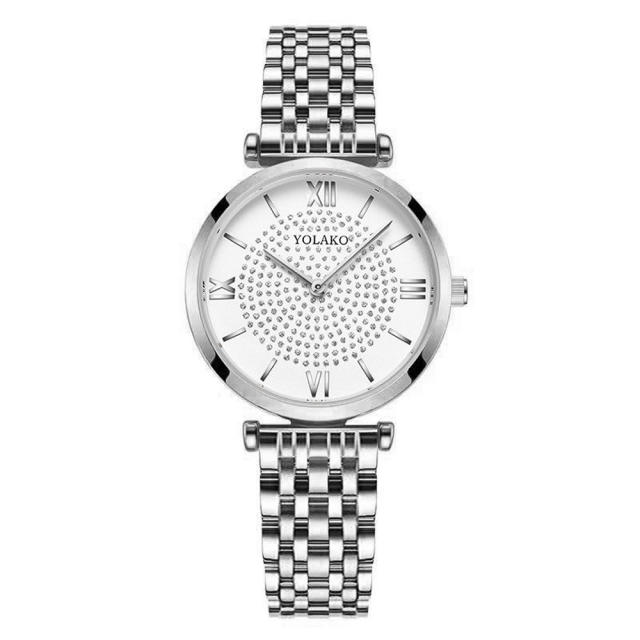 Creative diamond steel belt women watch