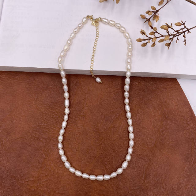 Korean fashion vintage baroque pearl necklace bracelet