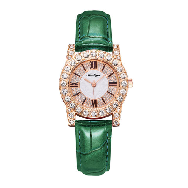 Creative pave setting diamond women watch