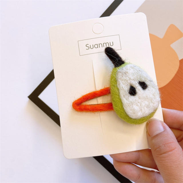 Korean fashion autumn design fruit snap hair clips for kids