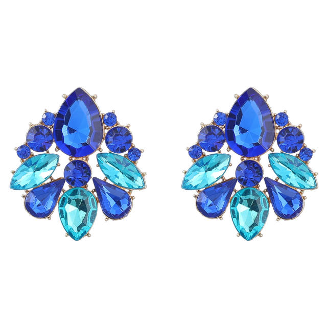 Fashionable glass crystal statement earrings