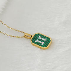 New design malachite diamond zodiac necklace stainless steel necklace