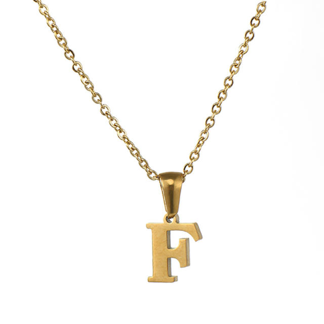 Mini initial letter stainless steel necklace