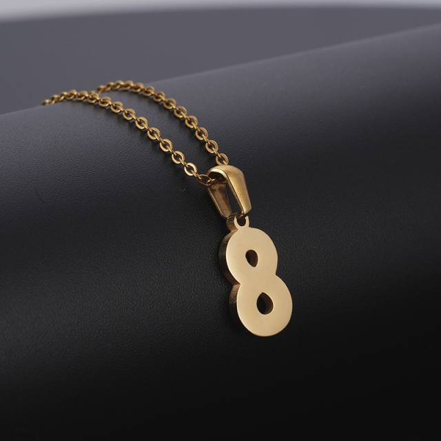 18K stainless teel necklace letter 0 to 9