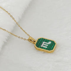 New design malachite diamond zodiac necklace stainless steel necklace