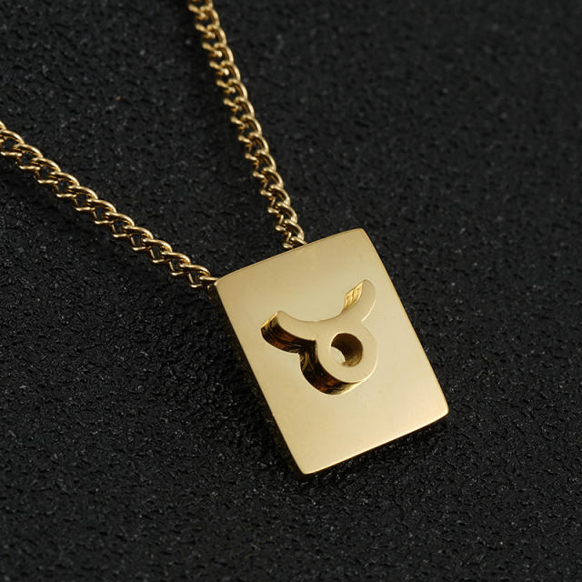 18K stainless steel necklace zodiac necklace