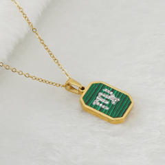 New design malachite diamond zodiac necklace stainless steel necklace