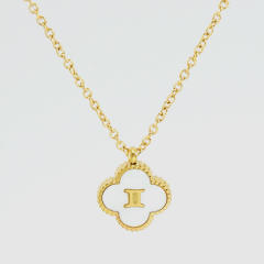18K double side clover pendant zodiac necklace stainless steel necklace