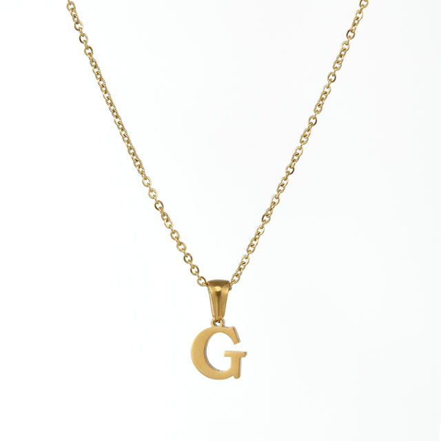 Mini initial letter stainless steel necklace